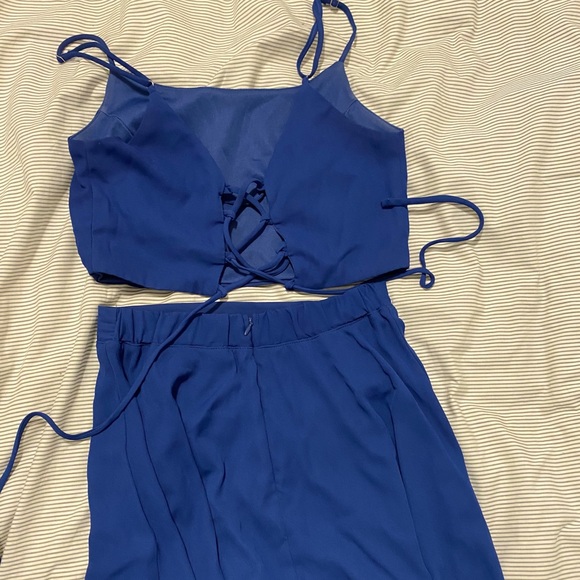 Lulus Thoughts of You Royal Blue Two-Piece Maxi - Picture 2 of 9